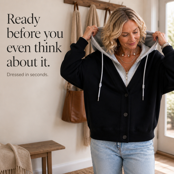 Layerelle – Kolorowy Blokowany Hoodie z Faux-Warstwą i Dekoltem w Serek
