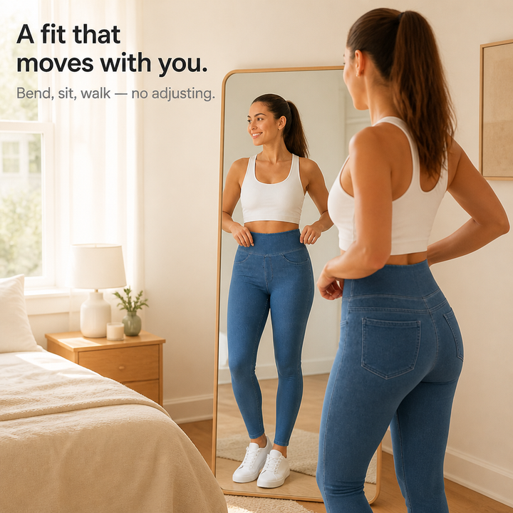 Wearbella – Jegginsy z wysokim stanem w stylu dżinsowym
