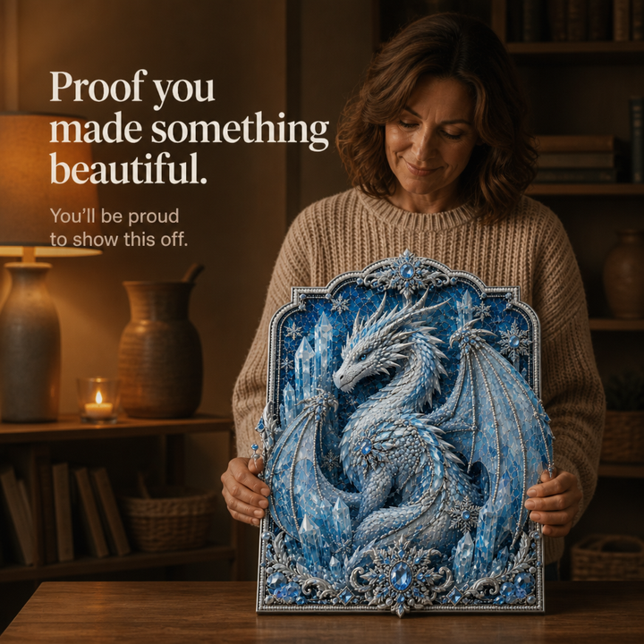 Dragonelle – Zestaw do Sztuki Diamentowej z Kryształowym Smokiem 3D