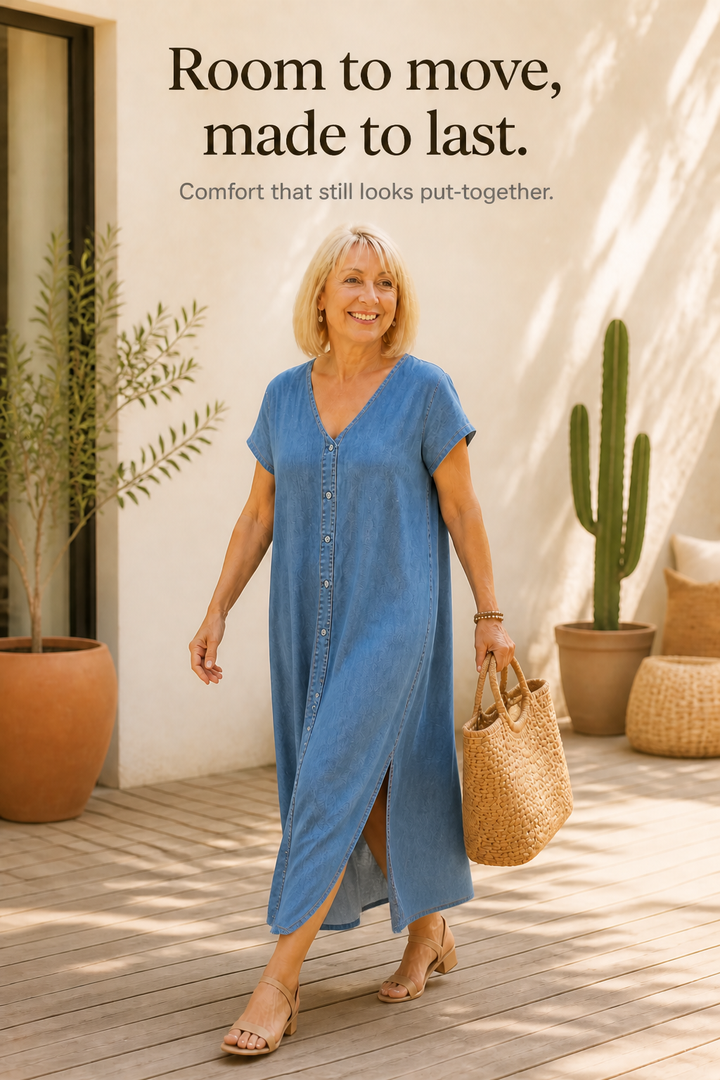 Wearbella – Oversize Sukienka Koszulowa w Stylu Denim