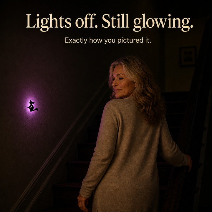 Glowmery – Podświetlana Naklejka na Ścianę w Kształcie Sylwetki na Halloween