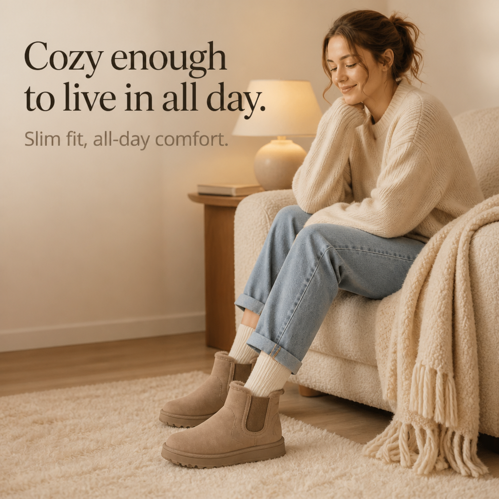 Cozywalk – Zimowe Buty Slip-On z Futrem