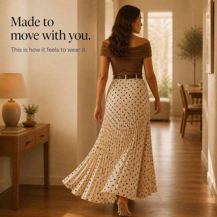 Wearbella – Spódnica midi w kropki z plisami w kształcie litery A