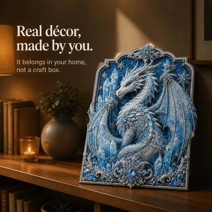 Dragonelle – Zestaw do Sztuki Diamentowej z Kryształowym Smokiem 3D