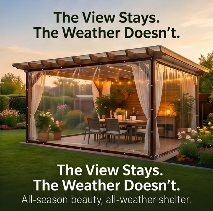 Clearvana – Przezroczysty, wytrzymały tarp na patio