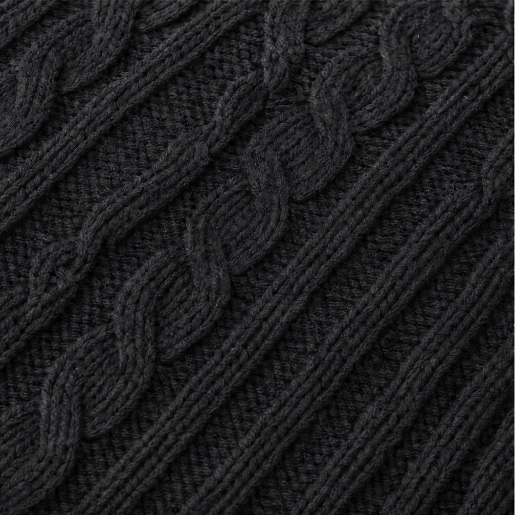 Cabelune – Sweter Poncho z Warkoczem w Stylu Asymetrycznym