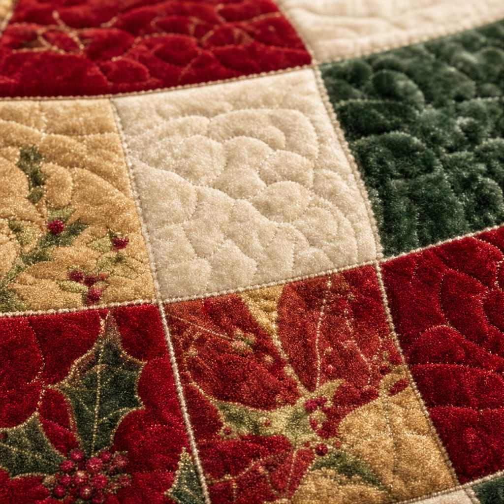 Wesoła Miraż – 3D Swirling Quilted Christmas Rug