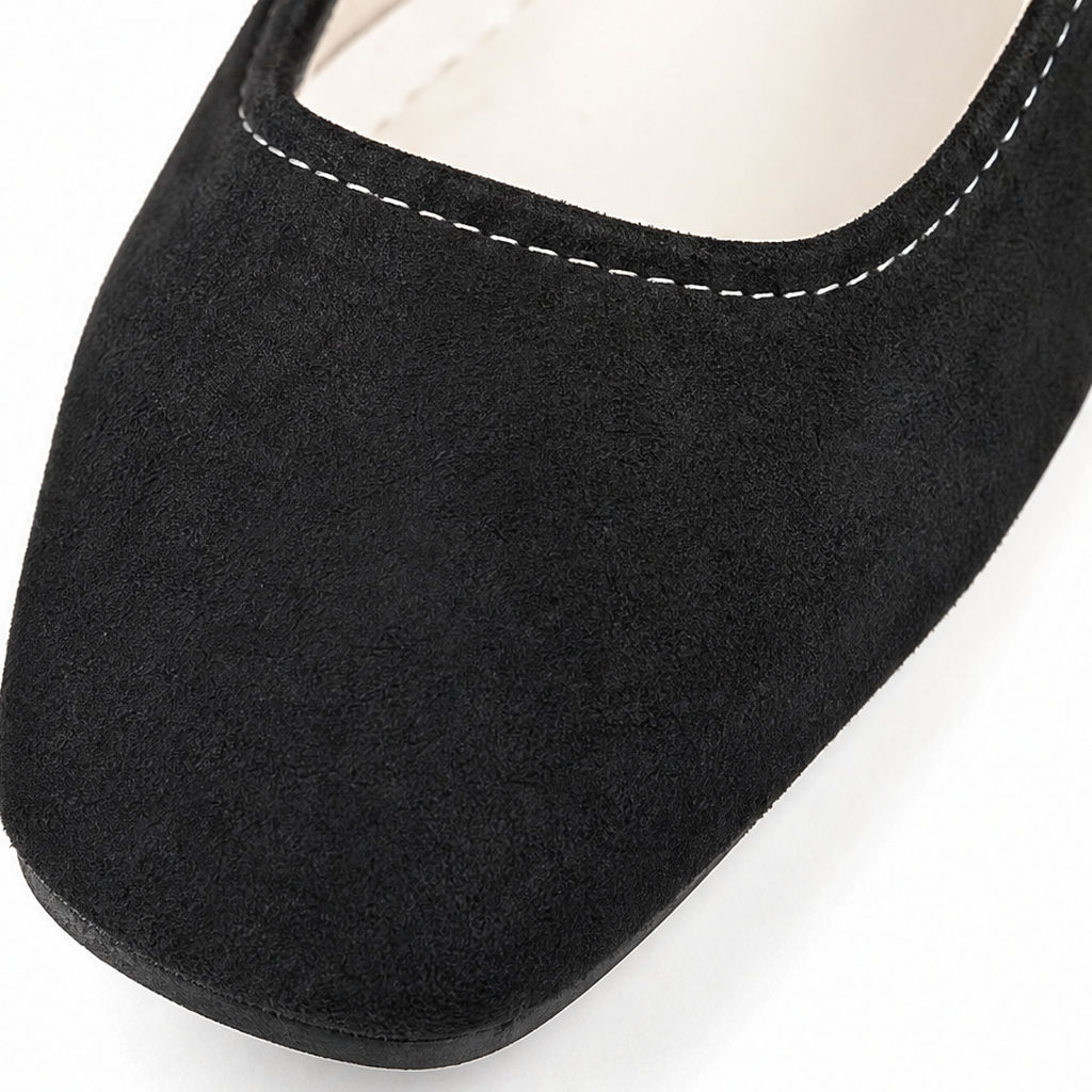 Maribelle – Płaskie Buty Mary Jane z Kwadratowym Noskiem i Klamerką