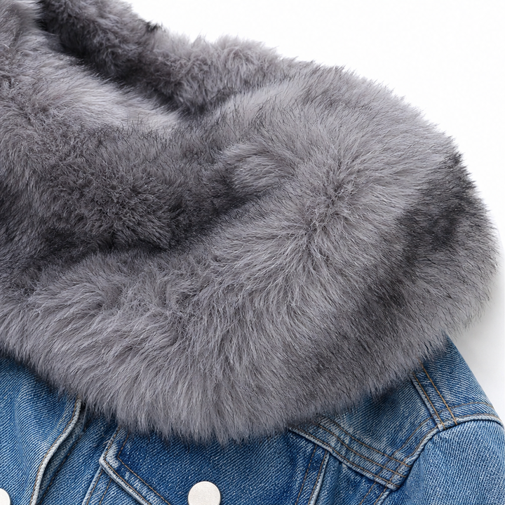 Wearbella – Kurtka dżinsowa z futrzanym kołnierzem