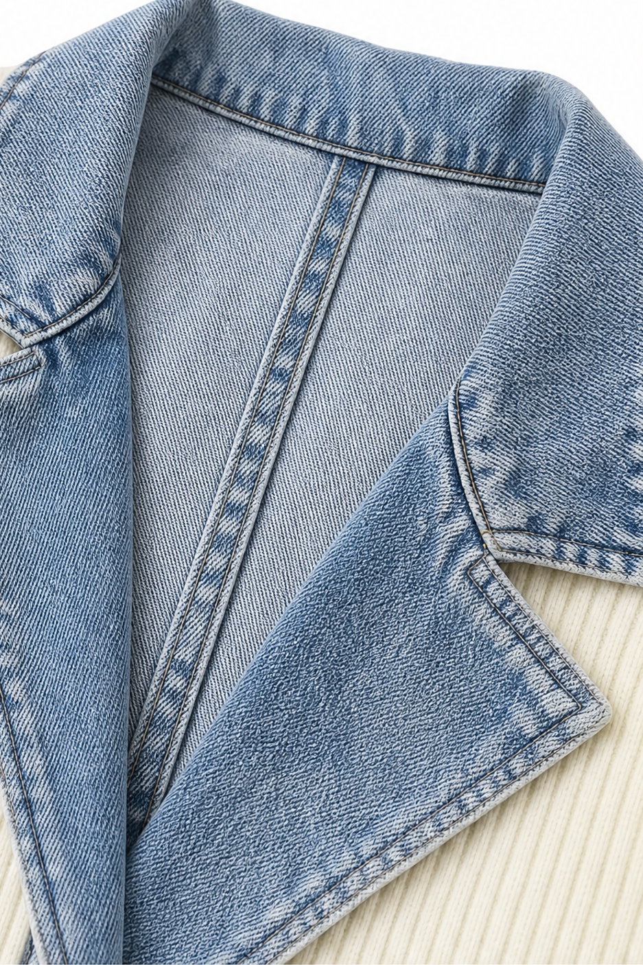 Wearbella – Płaszcz dzianinowy w stylu denimu