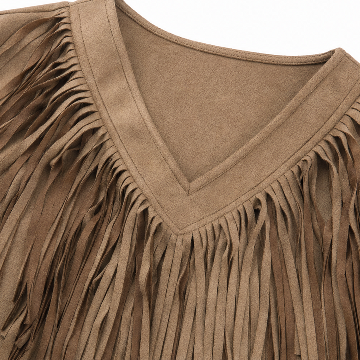 Vela Fringe – Top z frędzlami w kształcie litery V