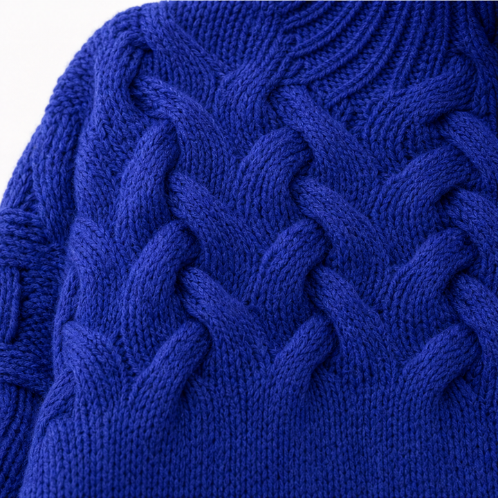 Cozette – Sweter z golfem pleciony w warkocze