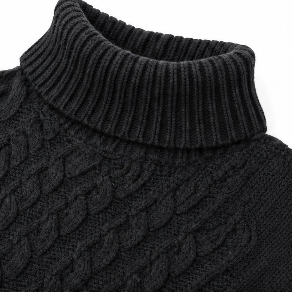 Cabelune – Sweter Poncho z Warkoczem w Stylu Asymetrycznym