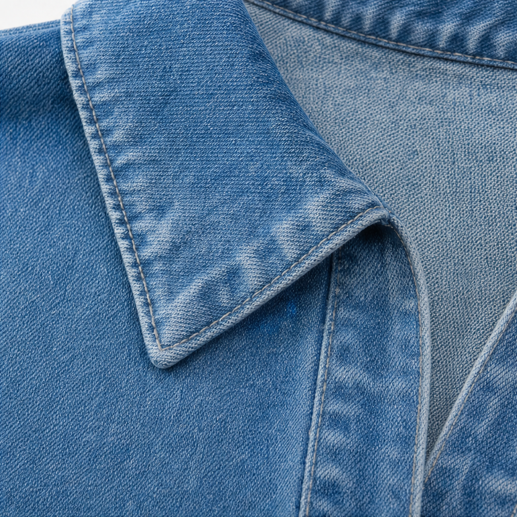 Denimelle – Tunika z denimu z miękkim praniem i rękawami typu batwing