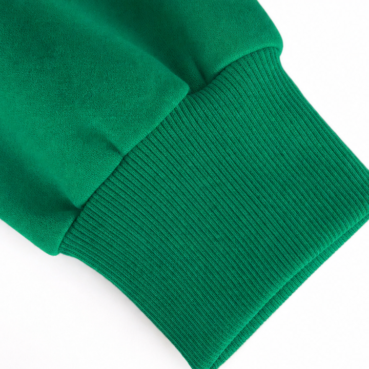 Verdant Ease – Bluza z Opuszczonymi Ramionami i Rozcięciami po Bokach