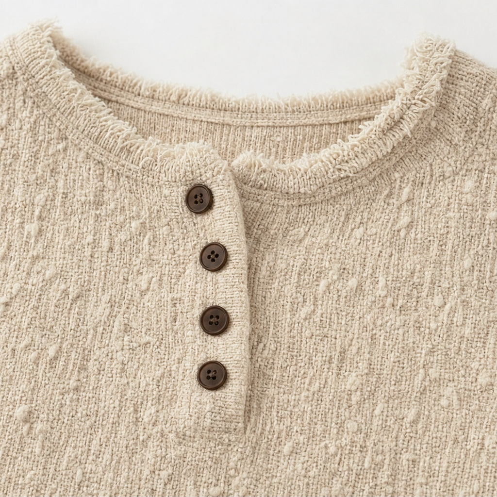 Marlwick – Sweter Henley z Grubej Dzianiny