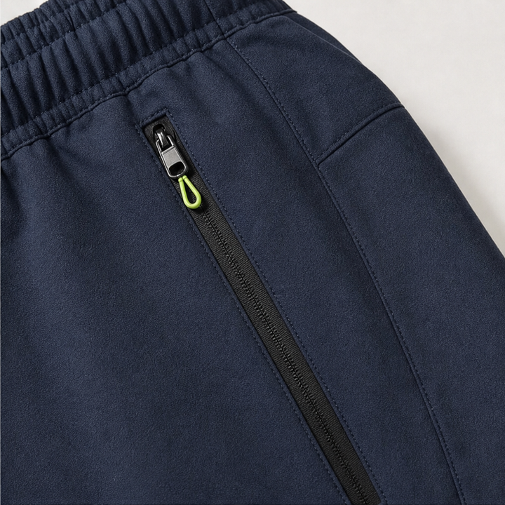 Poketa – Jogger z kieszeniami na zamek, Slim-Straight Pull-On