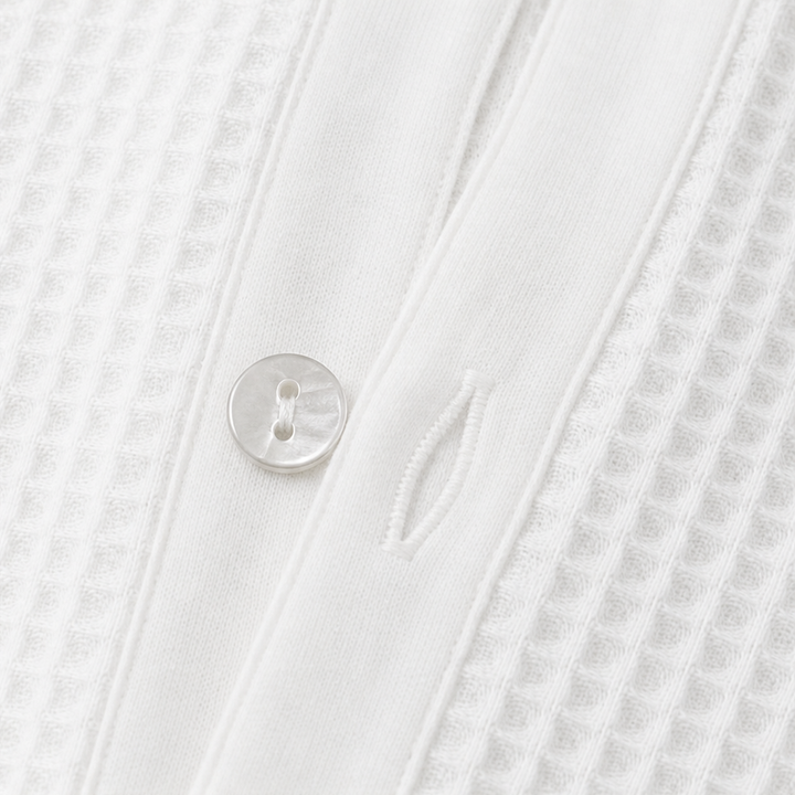 Wearbella – Sweter z kołnierzykiem i guzikiem z dzianiny waffle