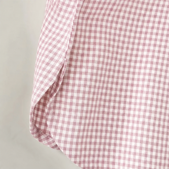 Fauxbourg – Koszula w kratę w stylu retro z luźnym krojem i guzikiem