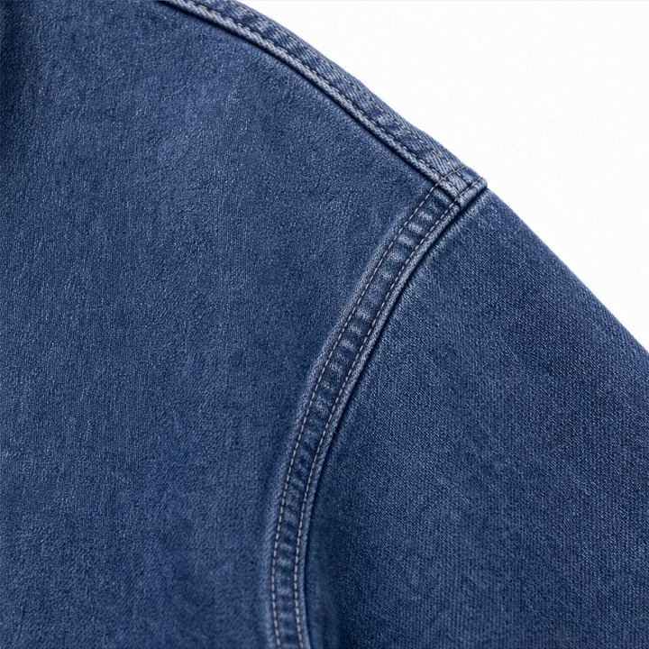 Denim Ease – Przeciętny, Przeciętny Kaptur w Stylu Dżinsowym