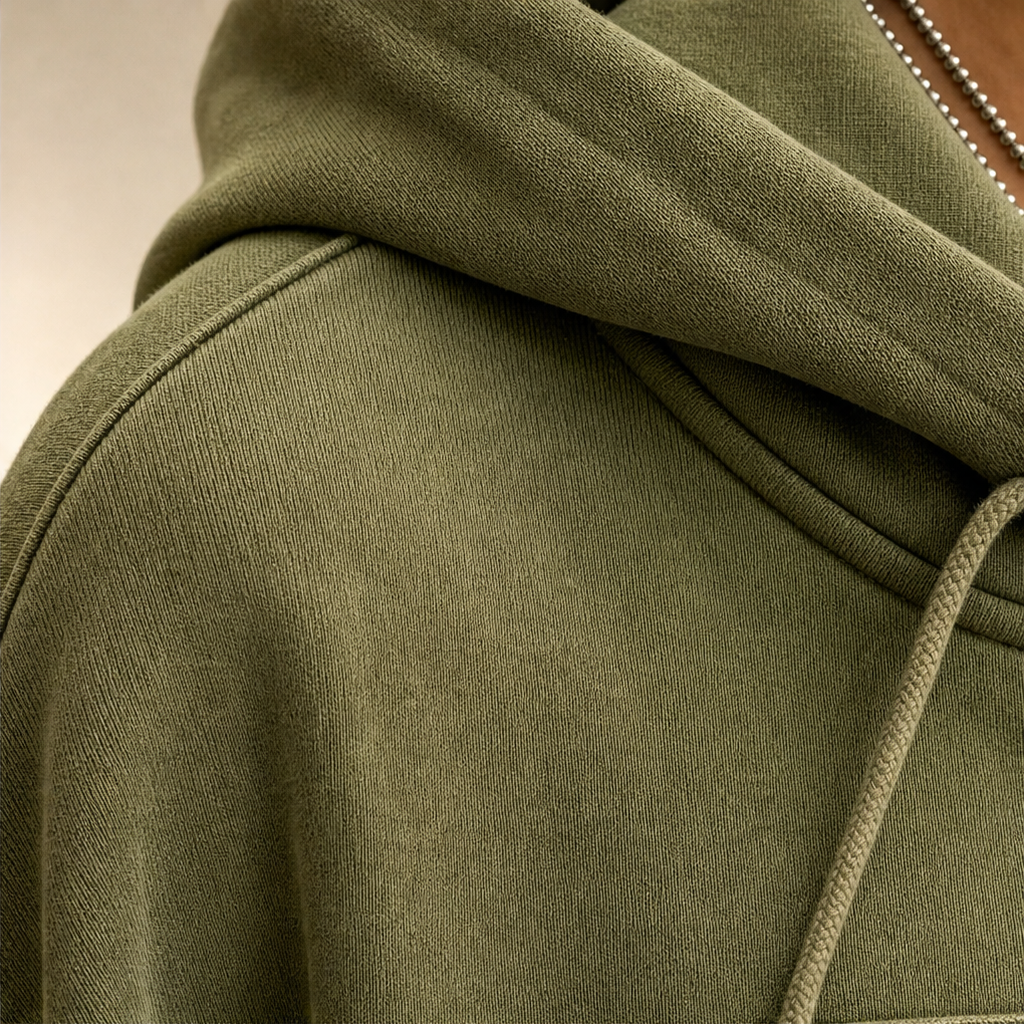 Fieldcrest – Szary Przyciski Hoodie w Stylu Wojskowym