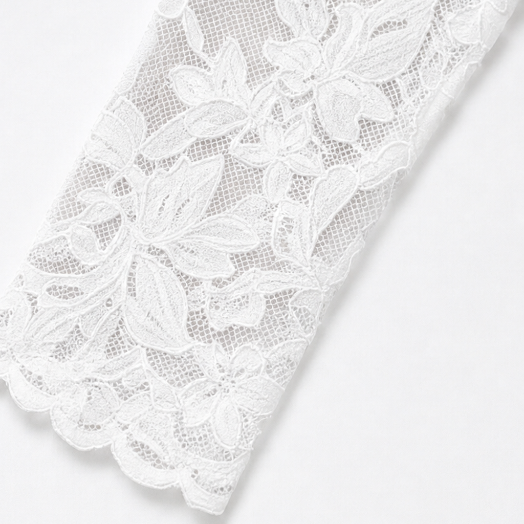 Lace &amp; Poise – Sukienka żakardowa z koronkowym panelem