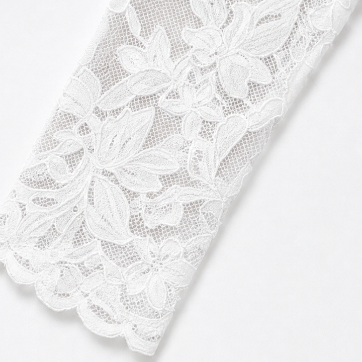 Lace &amp; Poise – Sukienka żakardowa z koronkowym panelem