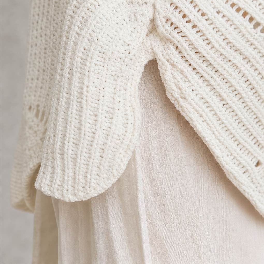 Wearbella – Sweter z Hollow Wave i rękawem Batwing