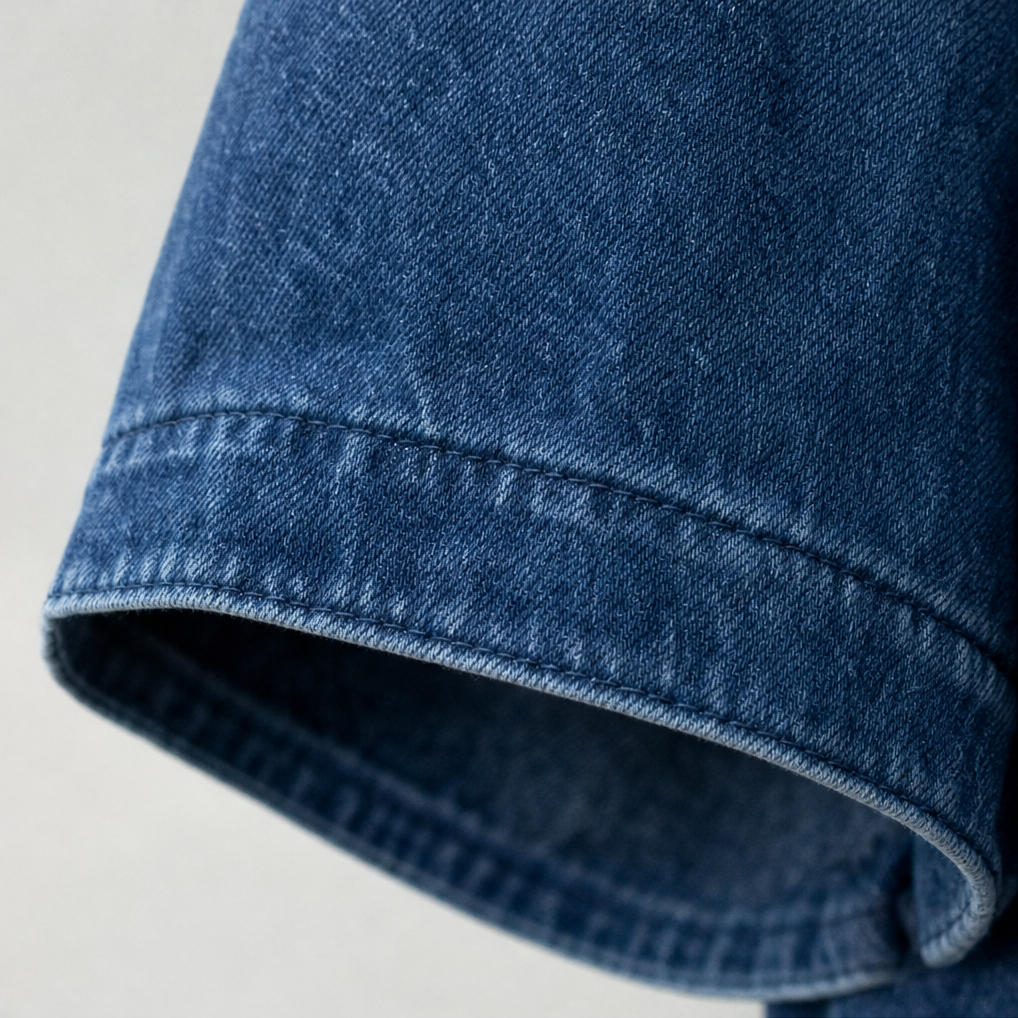 Wearbella – Oversized, Prany Denimowy Pulower z Kapturem