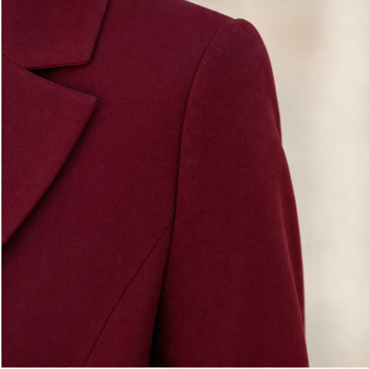 Vellaire – Złoty Przycisk Asymetryczna Sukienka Blazer