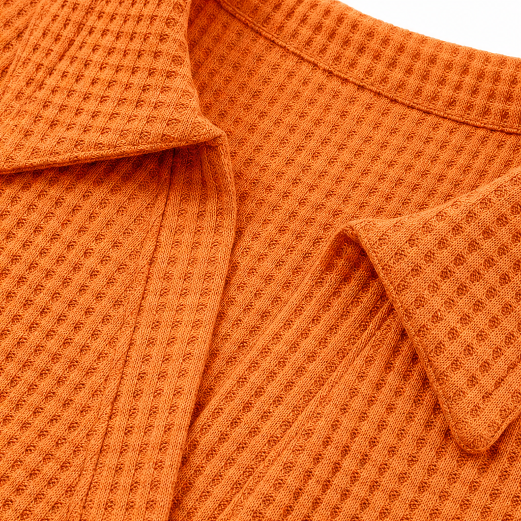 Waffelou – Oversized top z dekoltem w serek i kołnierzykiem