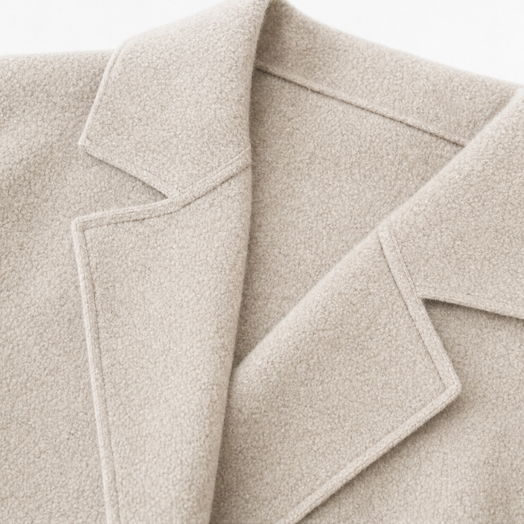 Draperie – Długi płaszcz z wełny z otwartym przodem