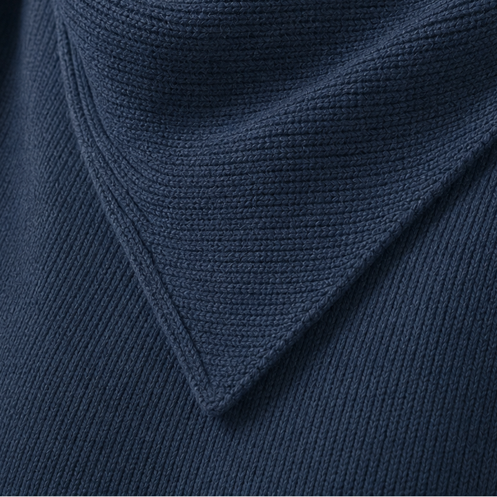 Collarvie – Sweter z drapowanym, otwartym kołnierzem