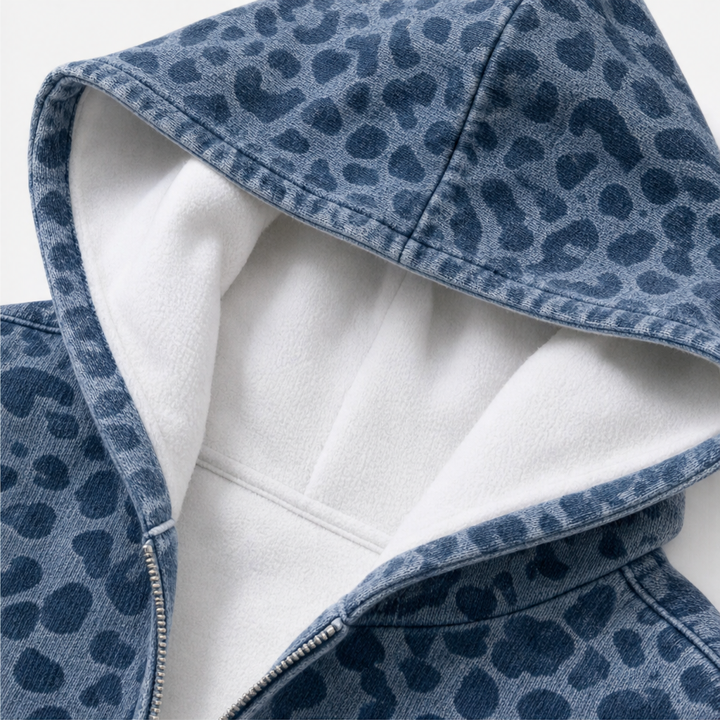 Wearluxe – Bluza z kapturem z nadrukiem w panterkę