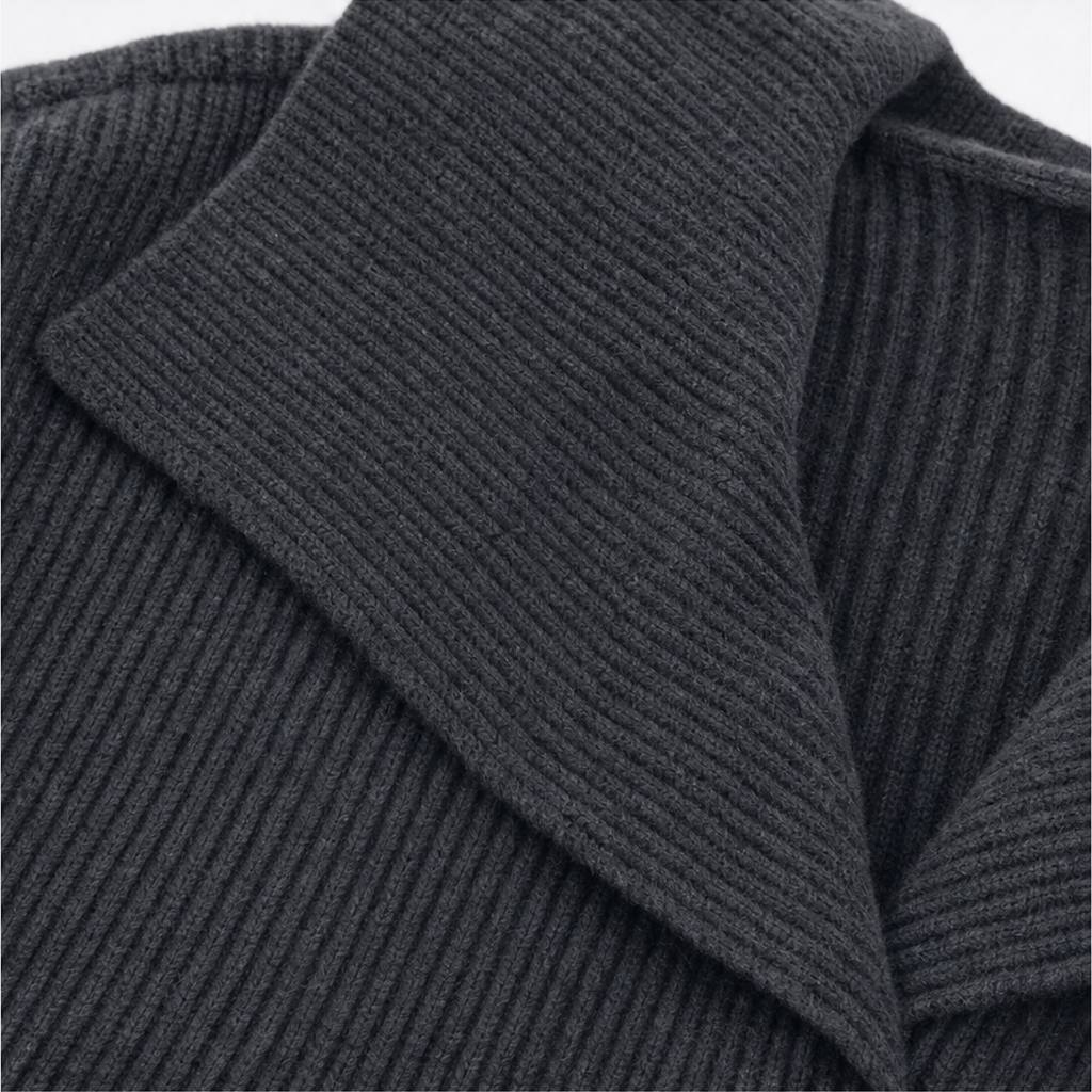 Wearbella – Kurtka z dzianiny z ukośnym zamkiem i dużym kołnierzem