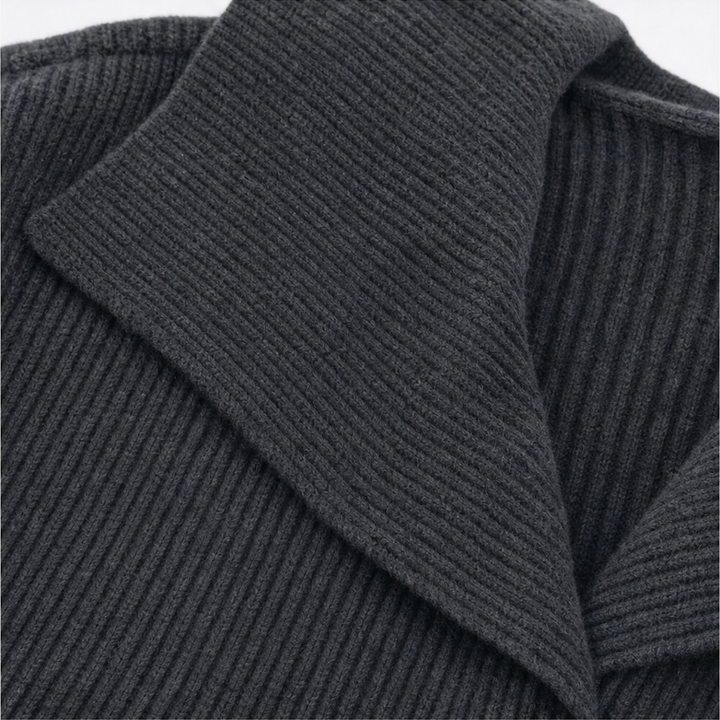 Wearbella – Kurtka z dzianiny z ukośnym zamkiem i dużym kołnierzem