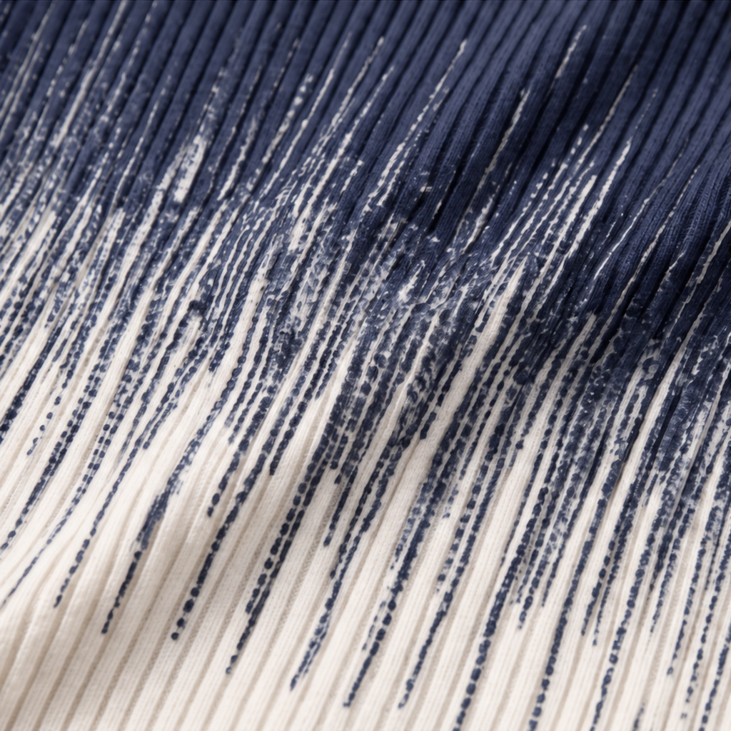 Ombrella – Niebieska bluza z ombré z dzianiny waffle z półzamkiem