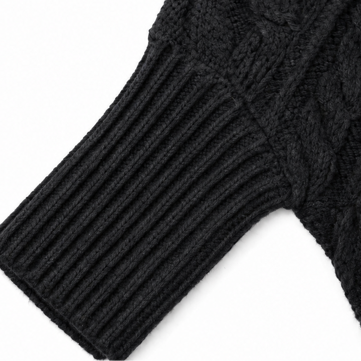 Cabelune – Sweter Poncho z Warkoczem w Stylu Asymetrycznym
