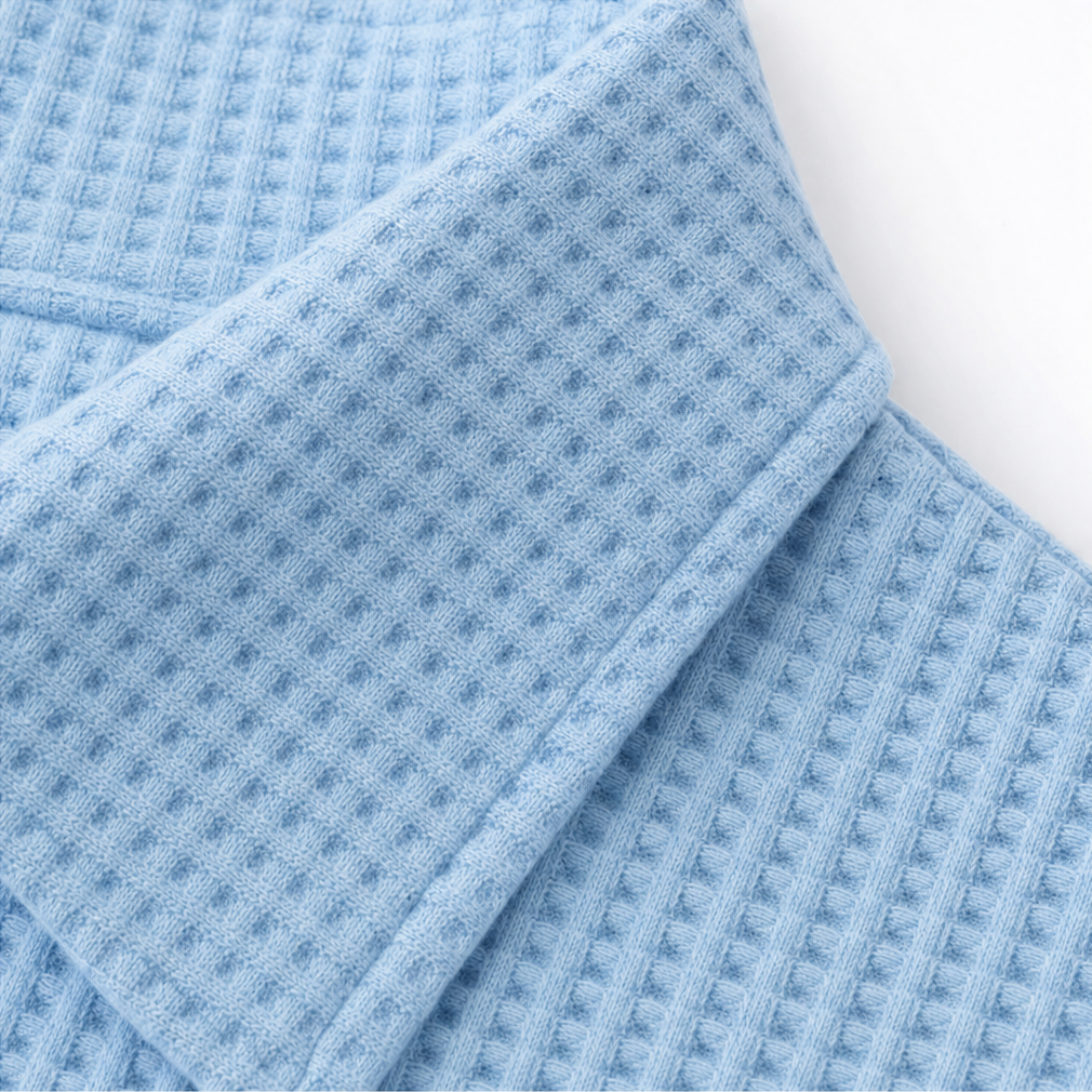 Waffield – Bluzka polo z dzianiny waffle z otwartym kołnierzem