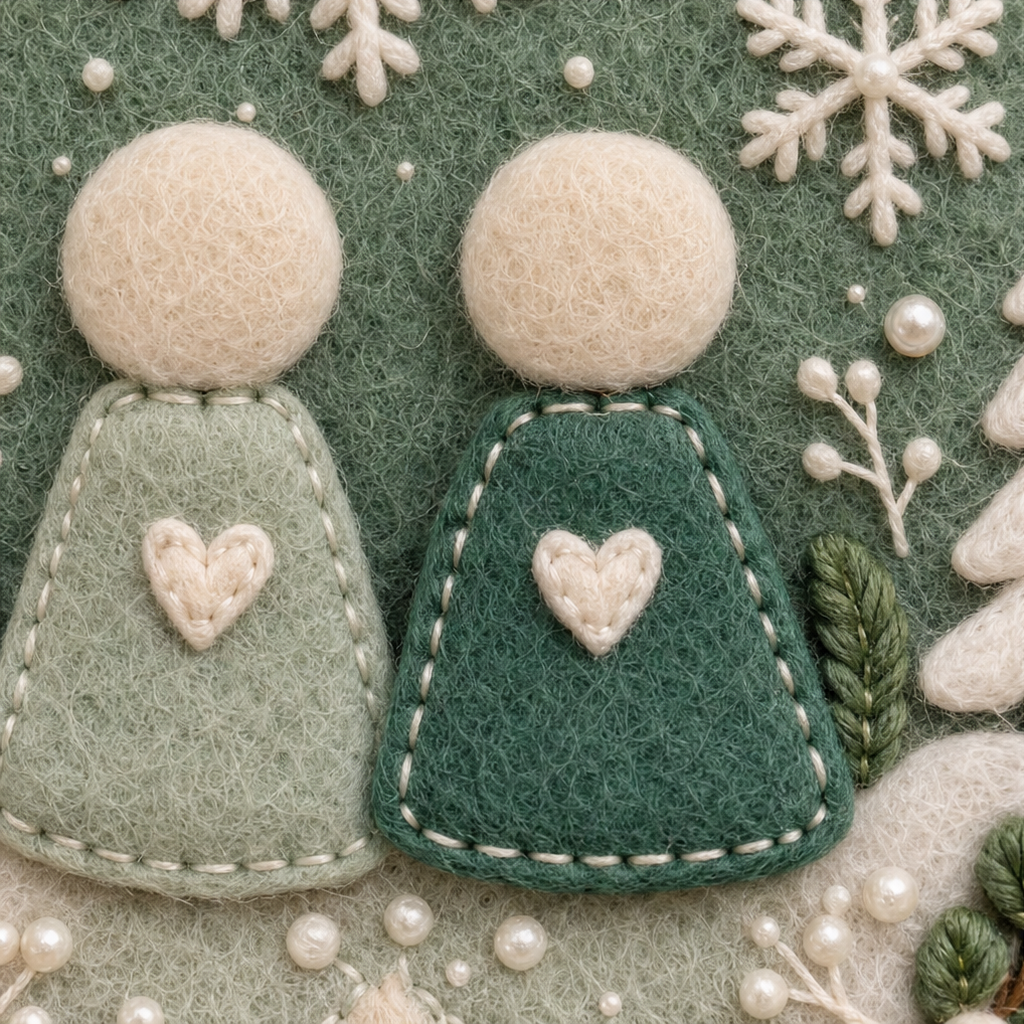 Heartfelt – Warstwowy filcowy ornament "Dziękuję"