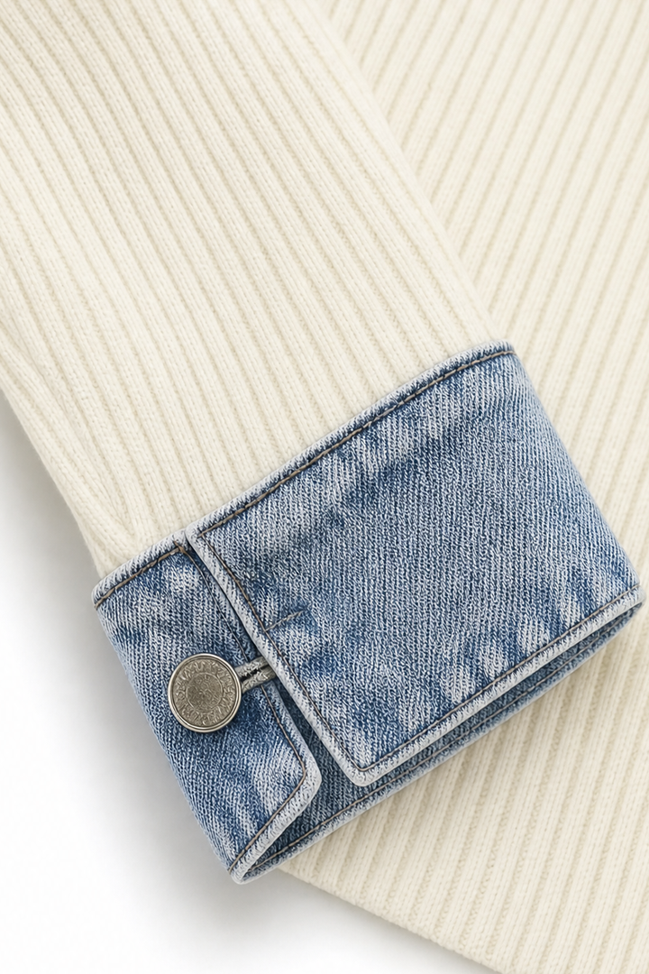 Wearbella – Płaszcz dzianinowy w stylu denimu