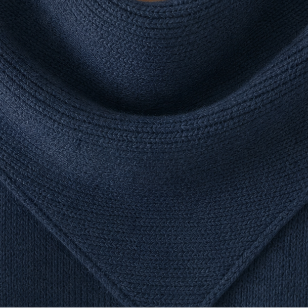 Collarvie – Sweter z drapowanym, otwartym kołnierzem