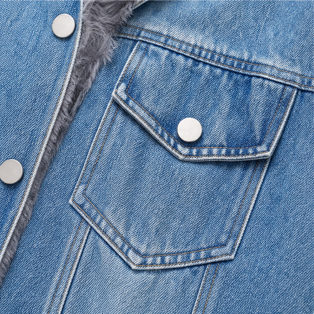 Wearbella – Kurtka dżinsowa z futrzanym kołnierzem