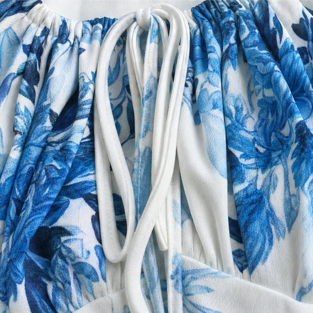 Wearbella – Kwiatowa Sukienka Maxi z Wiązaniem na Przodzie