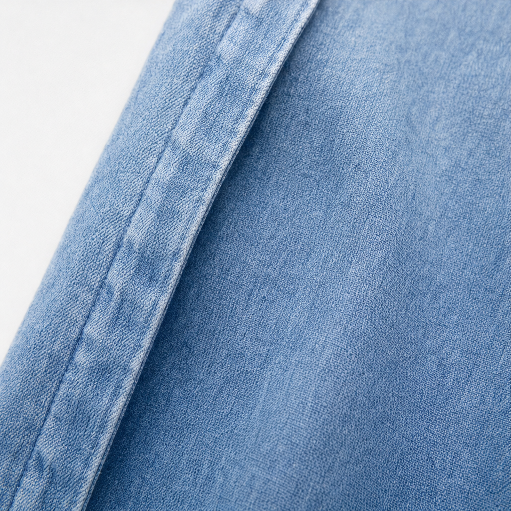 Ruffledenim – Kardigan z wykończeniem falbaną w stylu dżinsowym, otwarty z przodu
