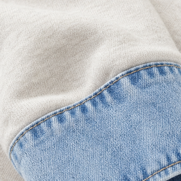 Denver &amp; Wren – Sweter z kolorowym panelem z denimu