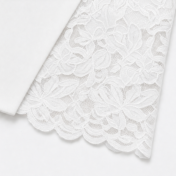 Lace &amp; Poise – Sukienka żakardowa z koronkowym panelem