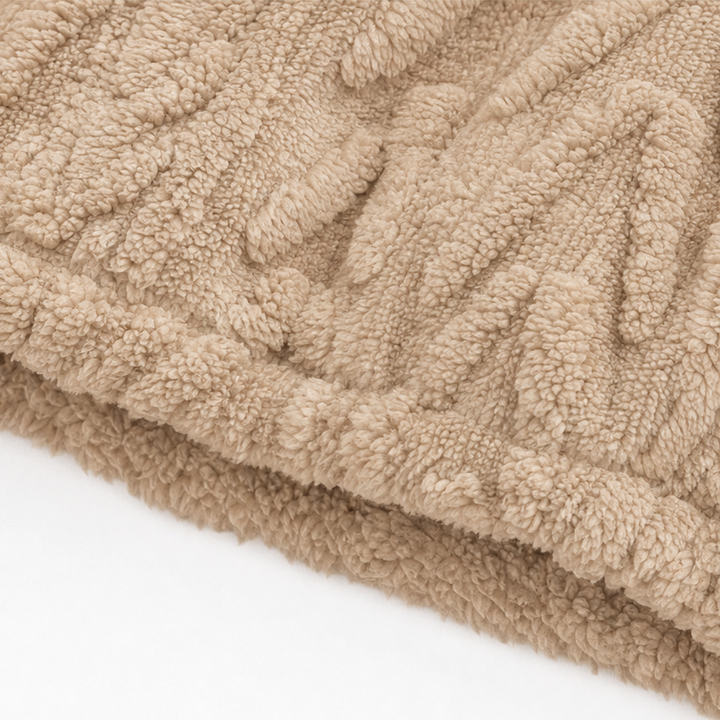 Cable &amp; Cozy – Sweter z dzianiny warkoczowej z krótkim zamkiem