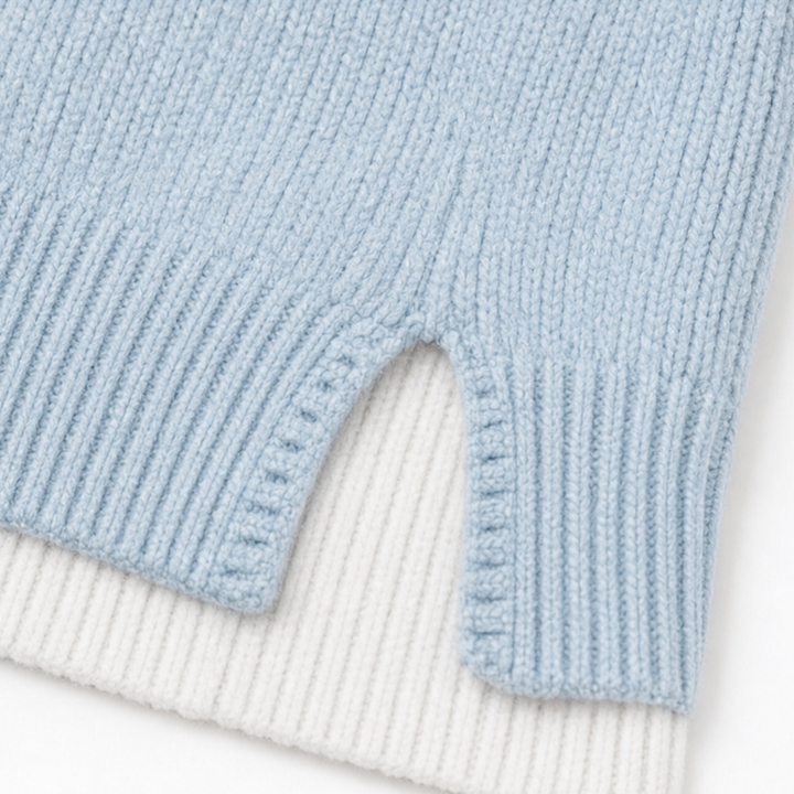 Layerlyn – Sweter w warstwy z kontrastowym wykończeniem