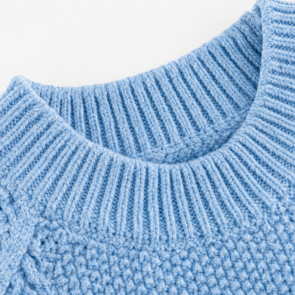 Cozyelle – Sweter z wycięciami i splotem warkoczowym